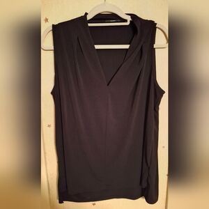 Tahari Sleeveless Blouse, Black, Size L